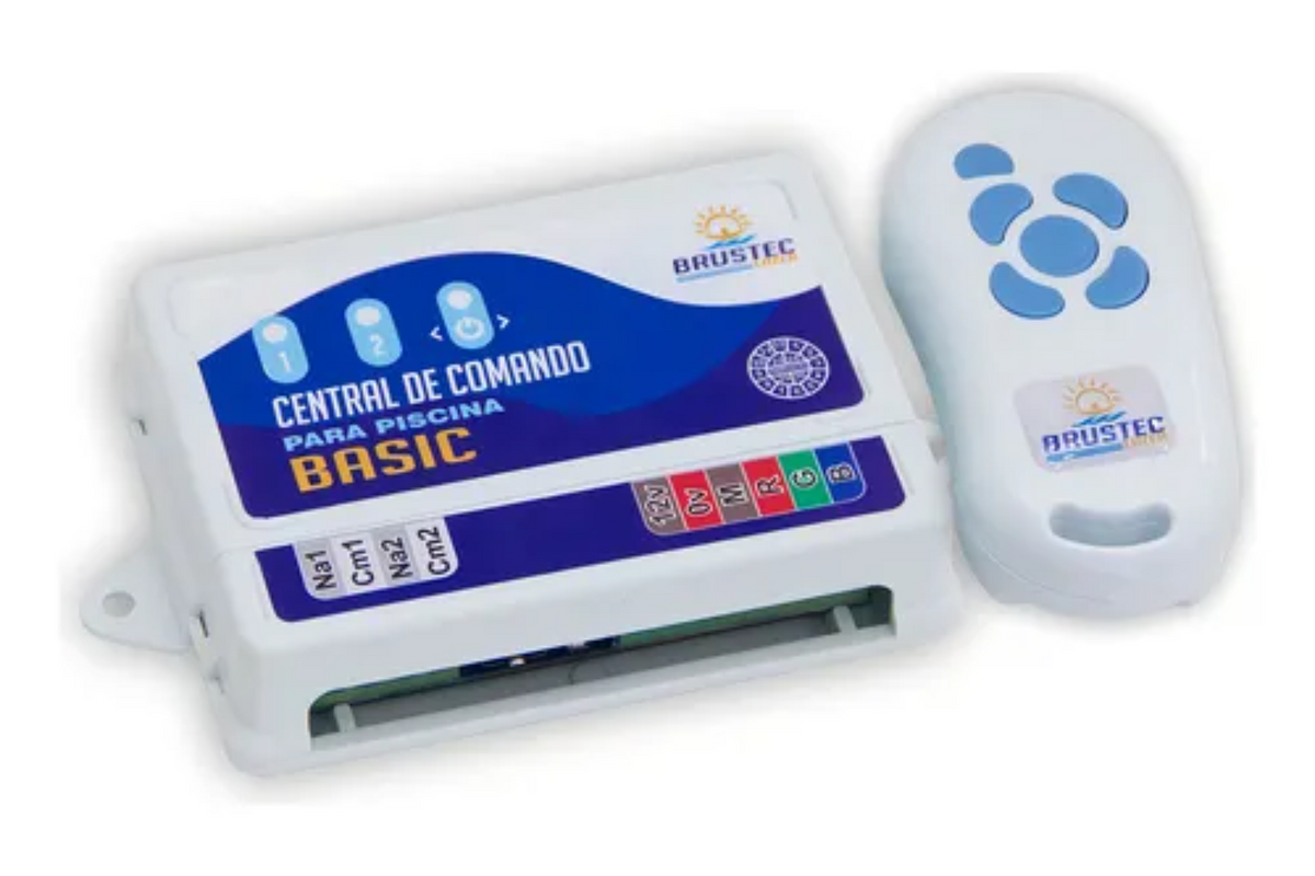 Central de Comando Basic 2aux Brustec Luz Rgb Piscina