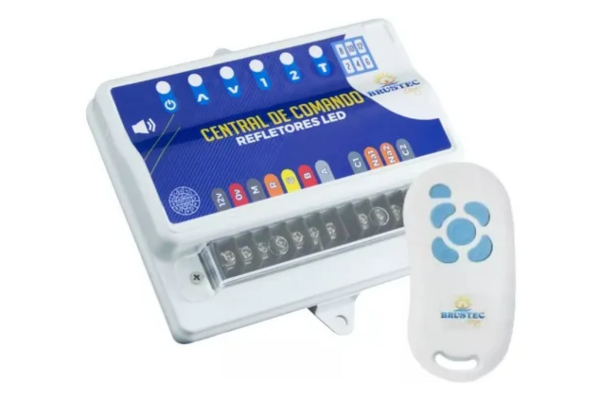 Central de Comando Brustec 2aux Para Refletor Led Piscina