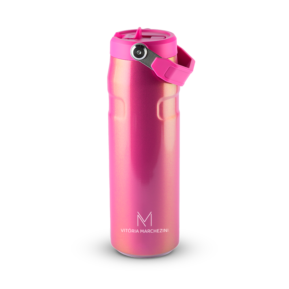 Garrafa Térmica Aerolight Flip Straw Vitória Marchezini Stanley Dazzle Pink Shimmer | 710ML