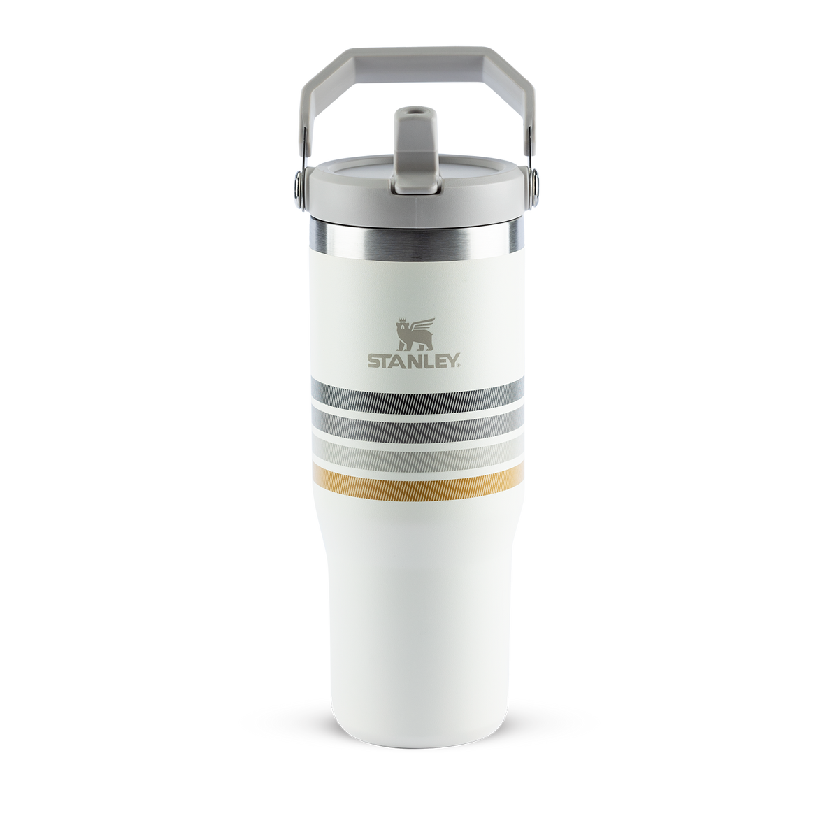 Tumbler Térmico Flip Straw Varsity Cream Ash Stripes | 887ml